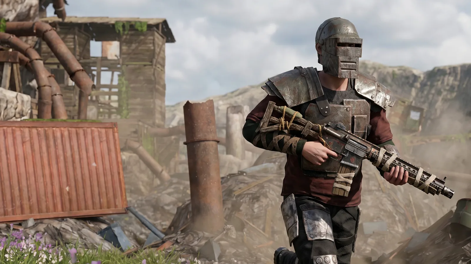 Rust mobile gameplay — base defence at dusk